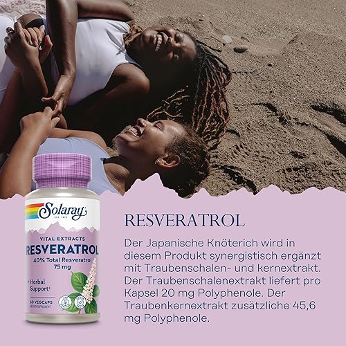 Miniatura 2 de Solaray Suplemento de resveratrol, 75 mg, 60 unidades
