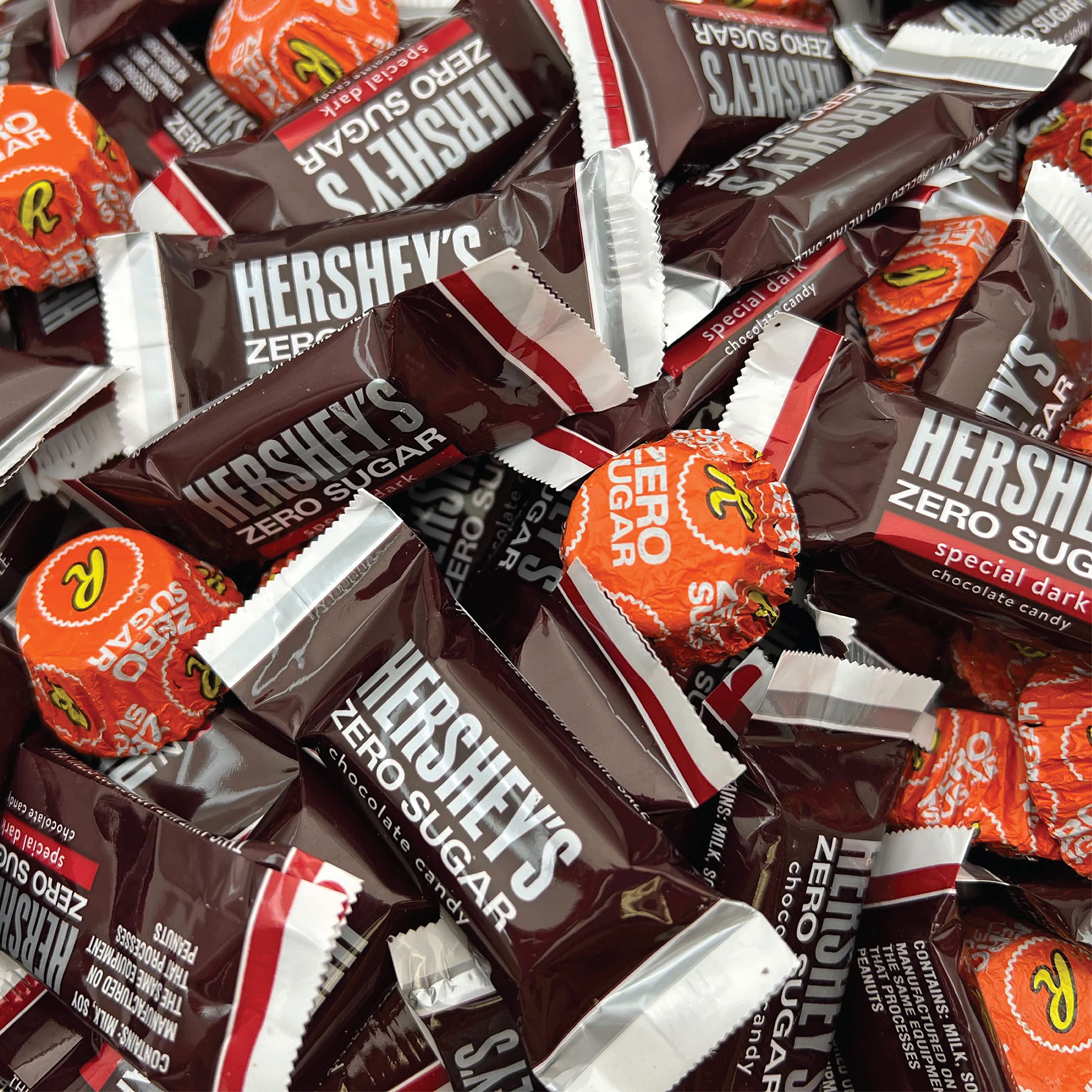 Buy HERSHEY'S ZERO SUGAR Milk Chocolate Candy Bars, Bite Size, Bulk