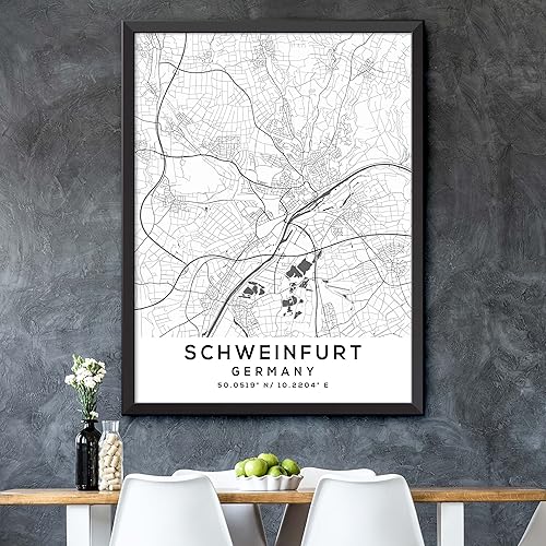 Miniatura 5 de Mapa de Schweinfurt, Alemania, Light 2 (16x20)