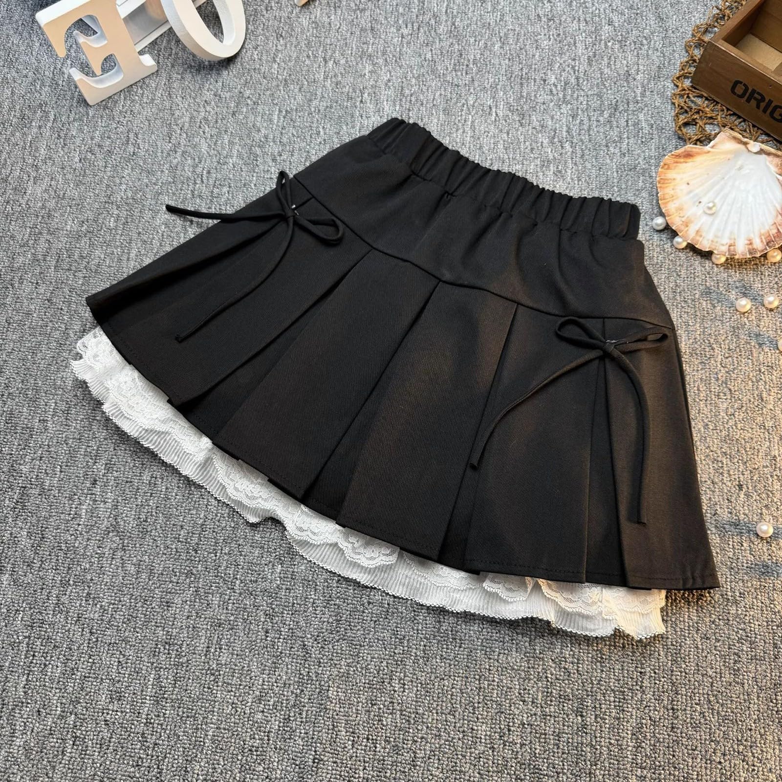 Faldas plisadas acampanadas para niñas con pantalones cortos, cintura alta, elástica, casual, acampanada, para tenis, patinadora