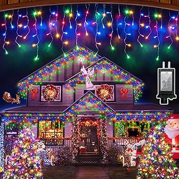66ft LED Christmas Lights Outdoor Decorations, 8 Lighting