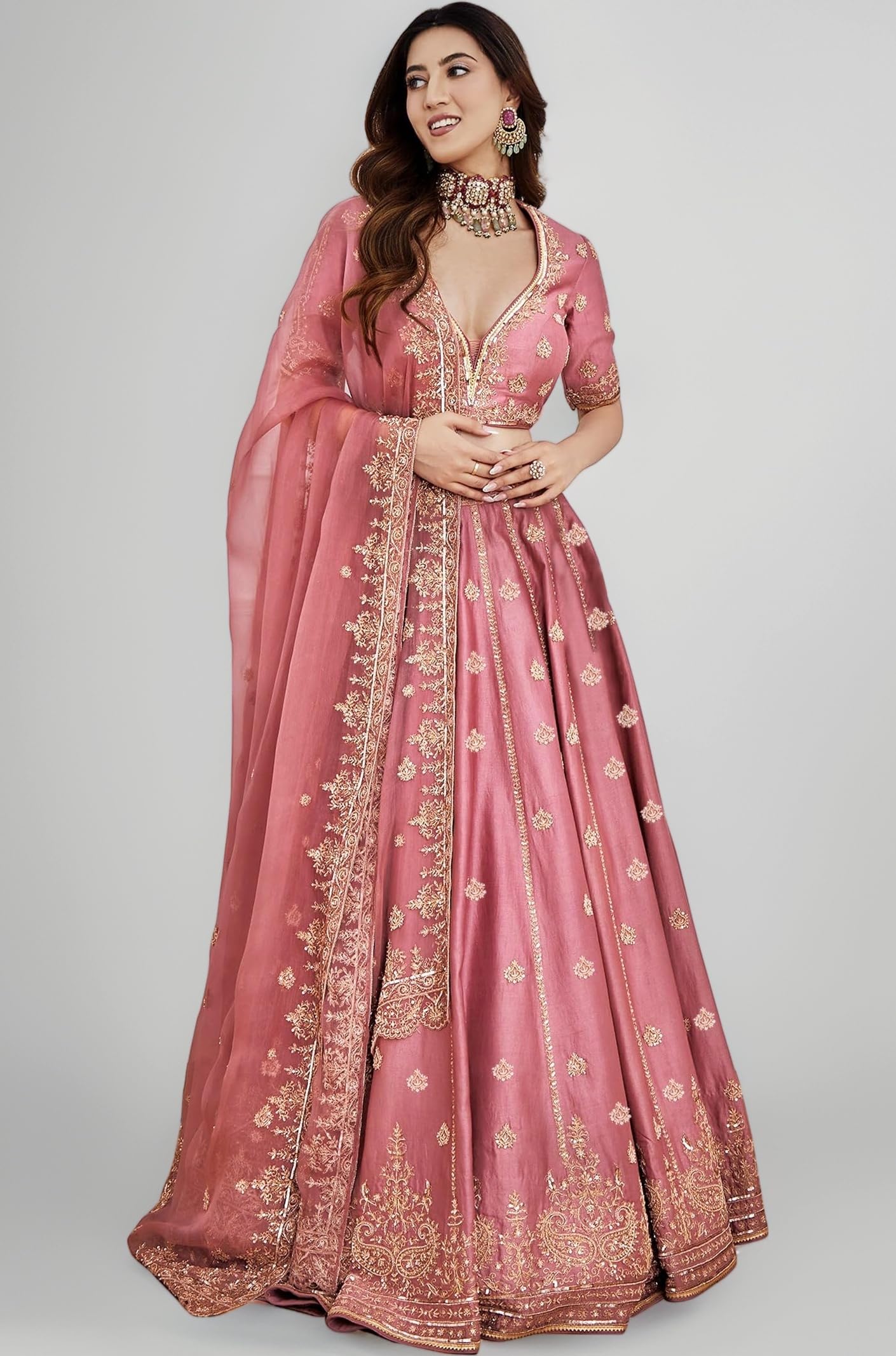 Women's Satin Embroidery Sequence Work Lehenga Choli Set with Dupatta For Women SemiStitch | Stylish Wedding Lehenga Choli for women