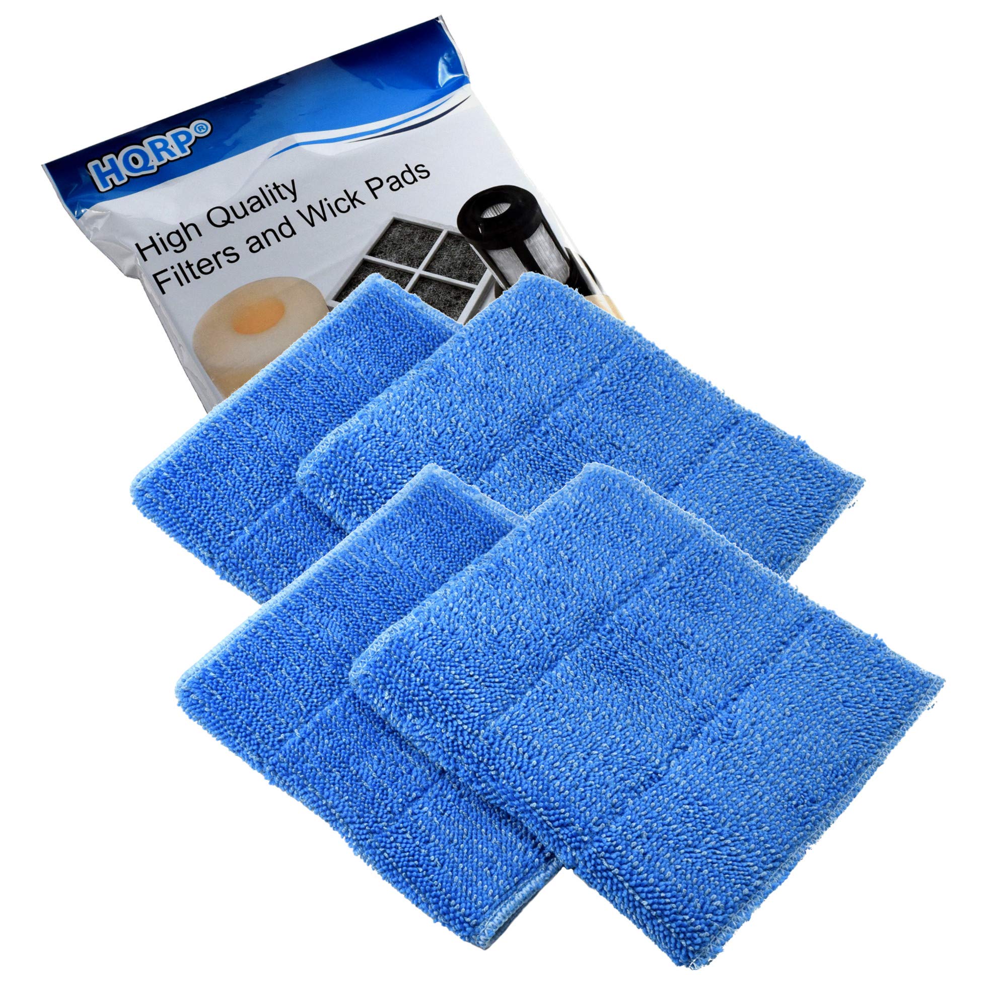 HQRP 4-Pack Blue Steam Mop Pads Compatible with HAAN SI-35 MS-30 SV-60 SI-25 SI-40 SI-60 SI-70 FS-20 MS-35 SI-75 BS-20 SI-38 SI-45 SI-46 SI-77 BS-10 HD-50 Steamers, RMF2X RMF4X Replacement