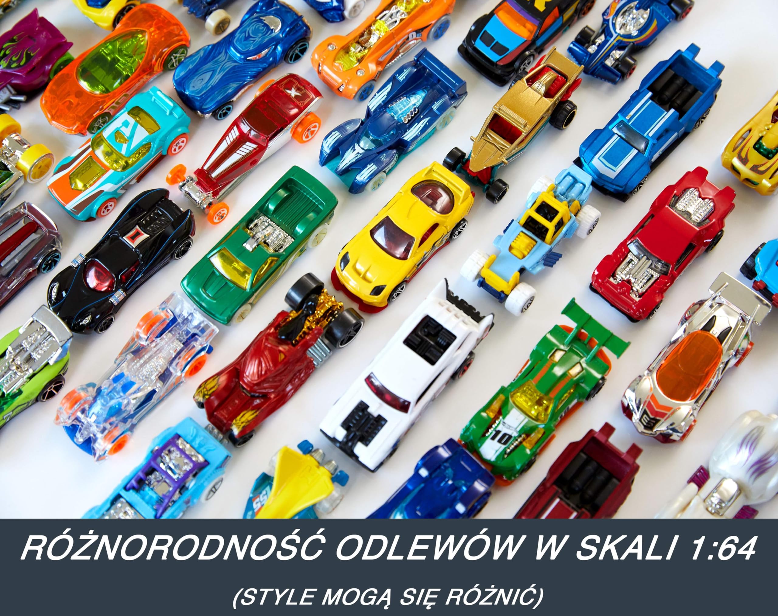Hot Wheels Samochodziki, Zestaw 50 zabawkowych pojazdów w skali 1:64, Pojedynczo zapakowane, odpowiednie na drobne upominki lub do kolekcji Hot Wheels, V6697