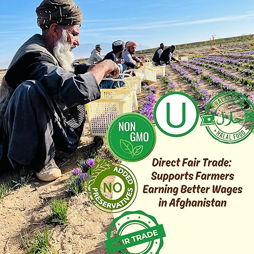 Miniatura 9 de Heray Azafrán, hilos de azafrán afgano prémium (calidad Super Negin A +) Fresco puro todo rojo hilo azafrán especia para bouillabaisse risotto,