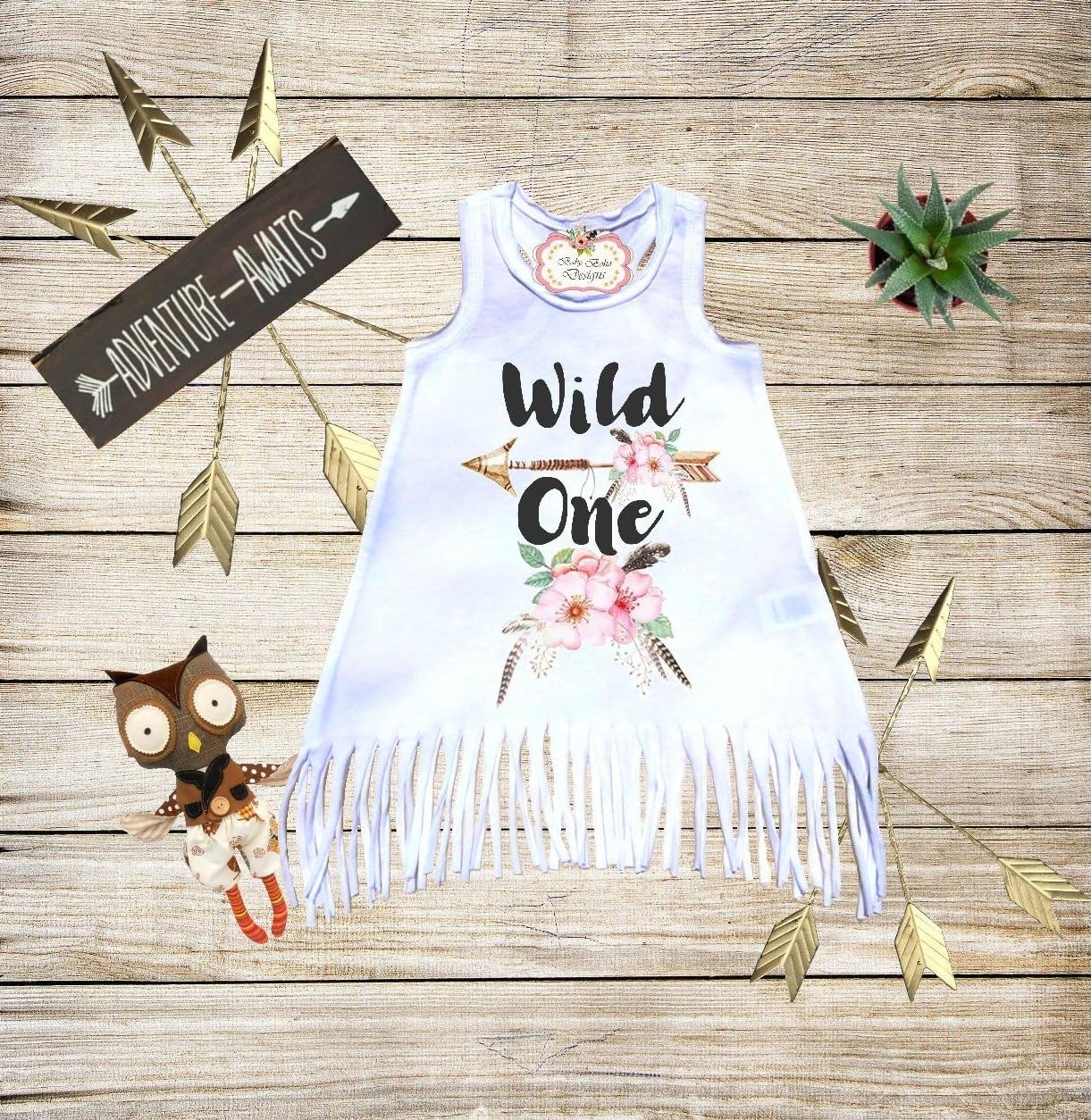 Wild One Fringe Dress Boho Dress Baby Boho Clothes First Birthday Outfit Boho Birthday Boho Fringe Dress