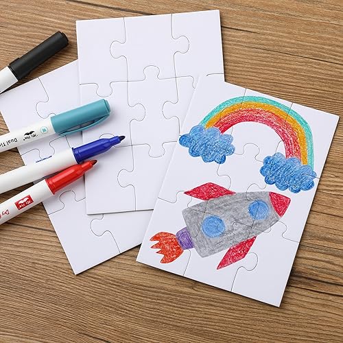 Miniatura 36 de Mr. Pen Rompecabezas en blanco - Paquete de 8, 28 piezas/paquete, 5.5 x 8.1 pulgadas, blanco, rompecabezas en blanco para dibujar