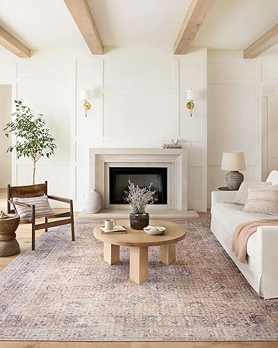 Miniatura 4 de Loloi Skye Collection SKY-01 - Alfombra redonda de 6'-0" x 6'-0", color ruborgris