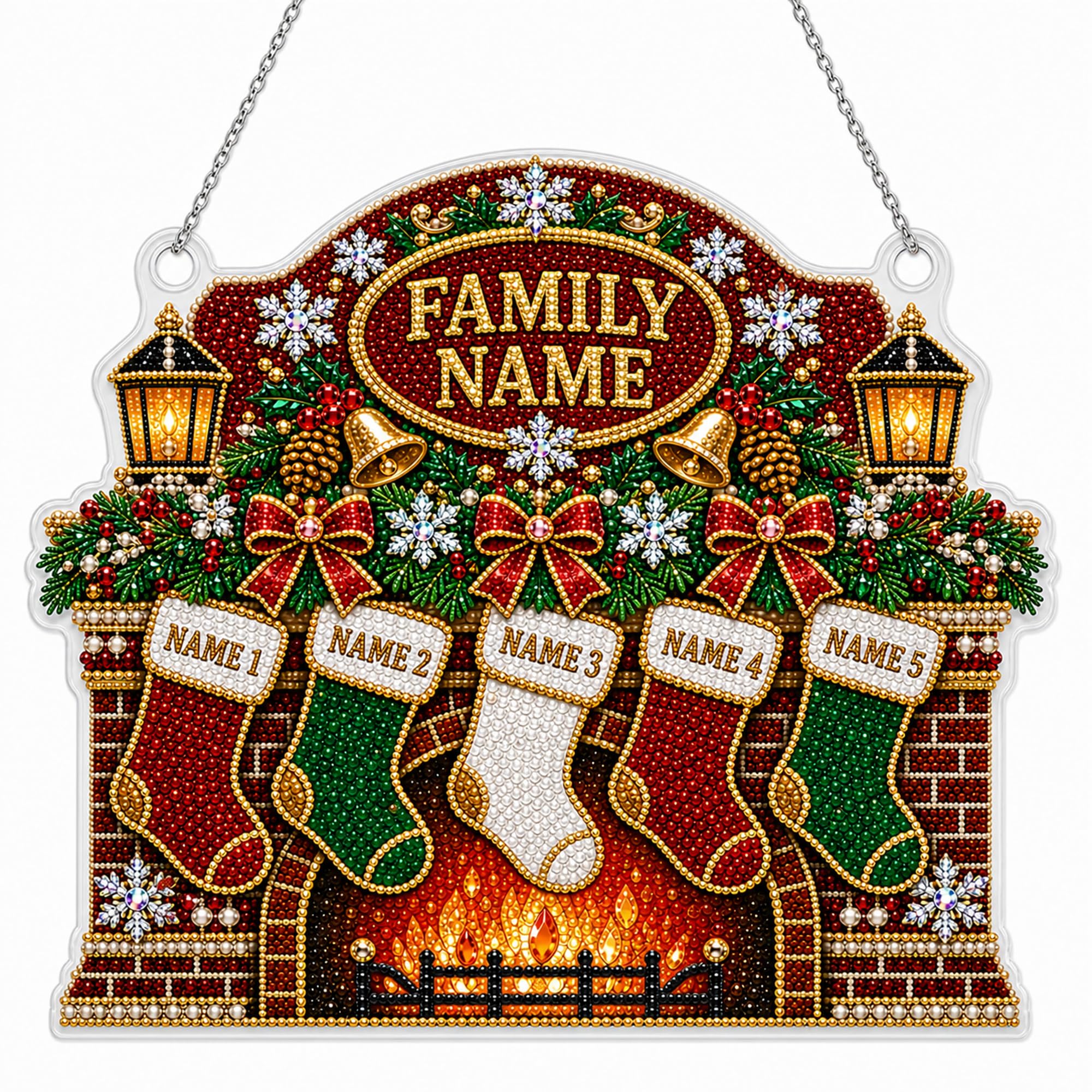 Personalized DIY Christmas Diamond Art Hanging Kits for Adults Beginners