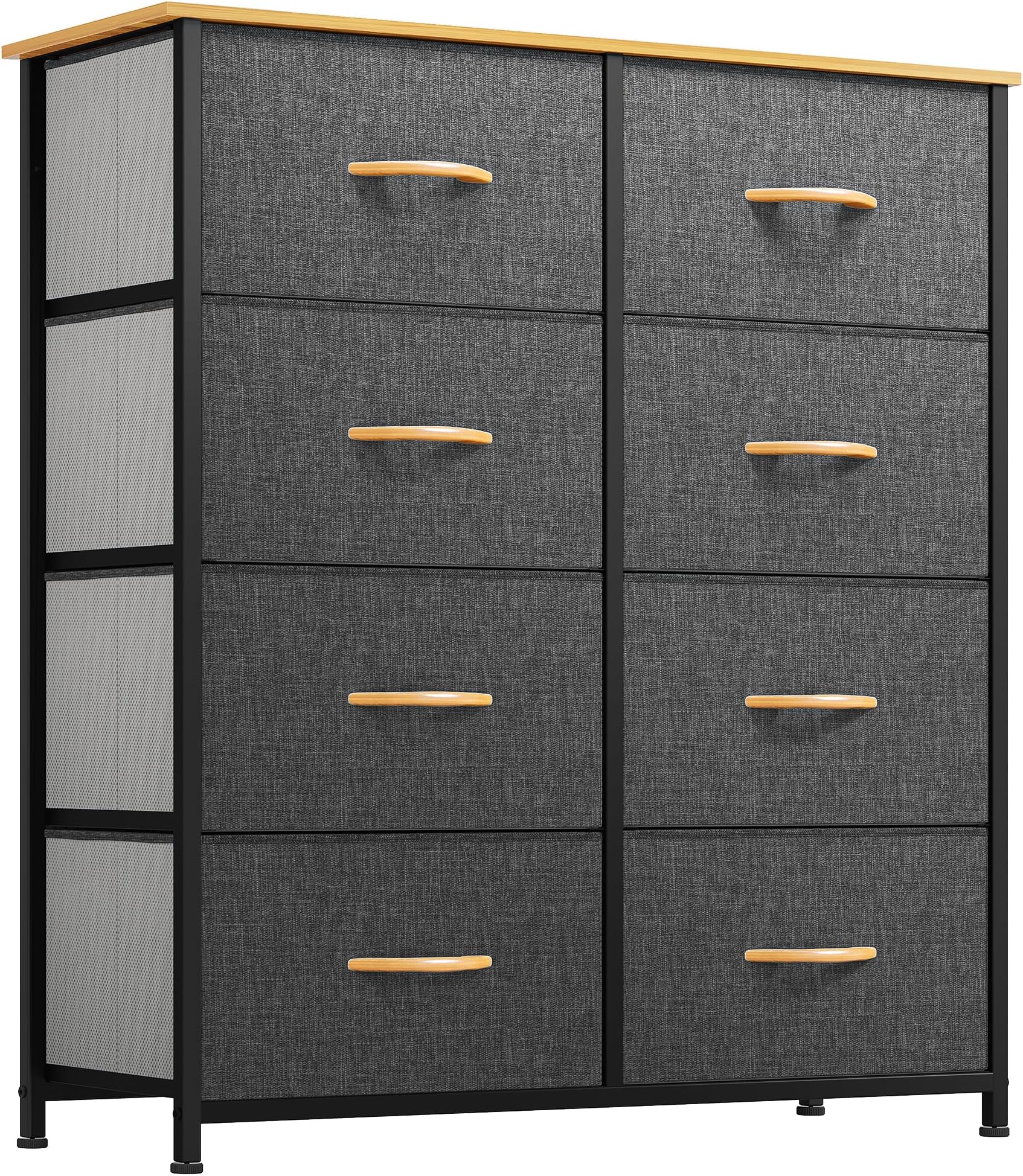 YITAHOME Dresser with 8 Drawers - Fabric Storage Tower, Organizer Unit for Bedroom, Living Room, Hallway, Closets & Nursery - Sturdy Steel Frame, Wooden Top & Easy Pull Fabric Bins