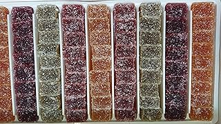Pasta de Frutas 920 g,Sabores (limón, albaricoque, fresa, grosella negra, pera), sin gluten, sin conservantes, sin colorantes ni sabores artificiales.