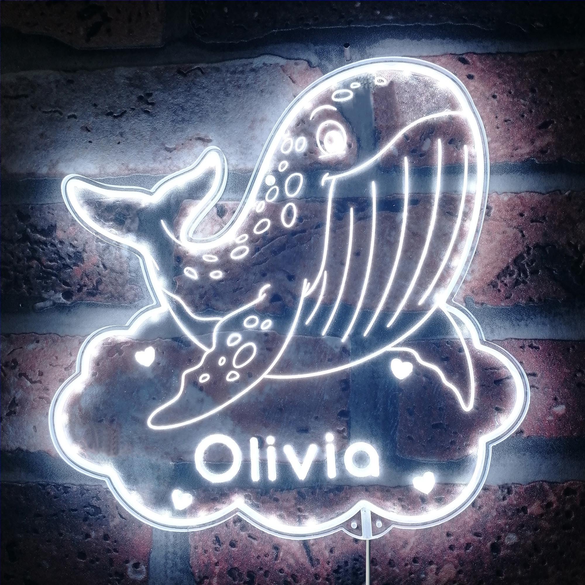 ADVPRO Name Personalized Whale RGB Dynamic Glam LED Sign - Cut-to-Edge Shape - Smart 3D Wall Decoration - Multicolor Dynamic Lighting - st06s22-fnd-p0026-tm