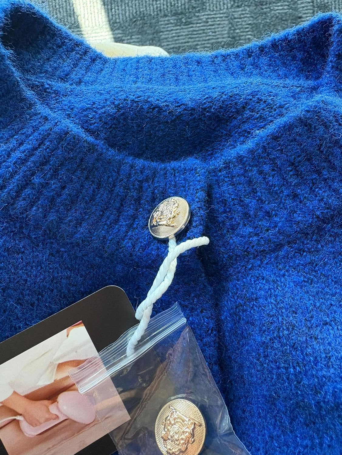 CHARTOU Women Fuzzy Knit Sweater Long Sleeve Crewneck Loose Open Front Cardigan Tops - Image 4