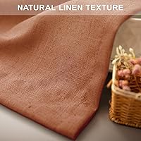 Vista 362 de Orange Linen Curtains 72 Inch Length for Living Room 2 Panels Set Back Tab Loop Pocket Semi Sheer Copper Brown Burnt Orange Curtains for Bedroom