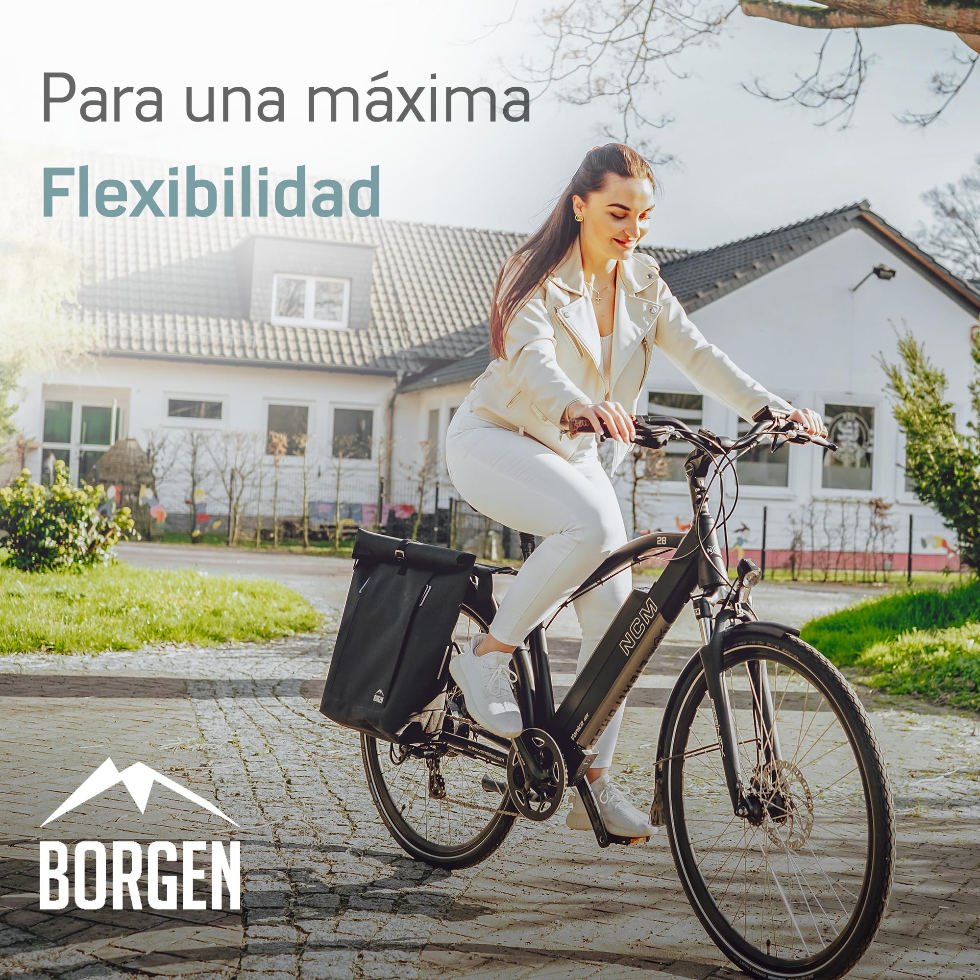 Borgen Bolsa Vida para portaequipajes con Bolsa extraíble para portátil – Utilizable como portaequipajes, para Bicicleta, Bandolera, de Uso Diario 28 litros