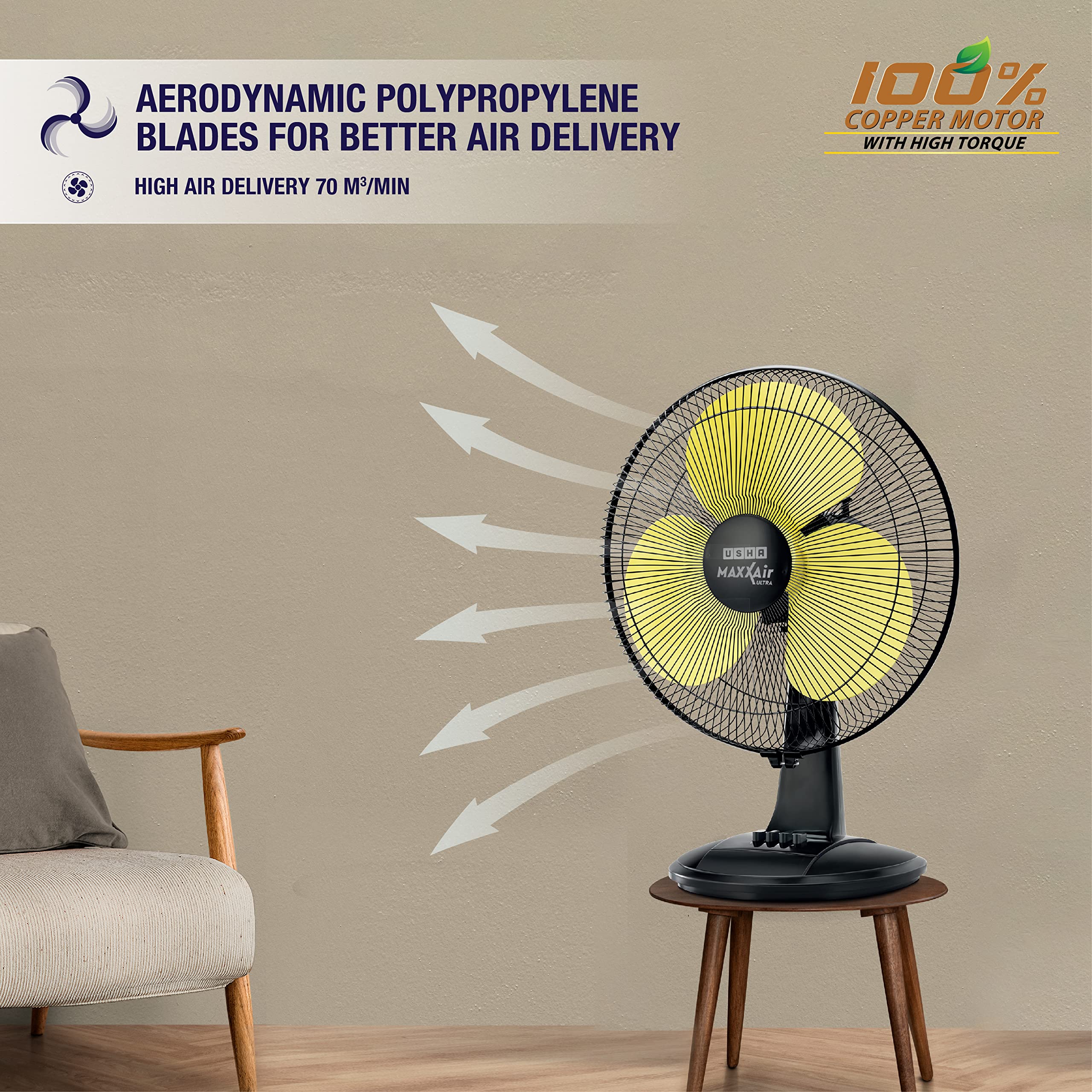 Usha TF 400MM Maxx AIR Ultra Golden