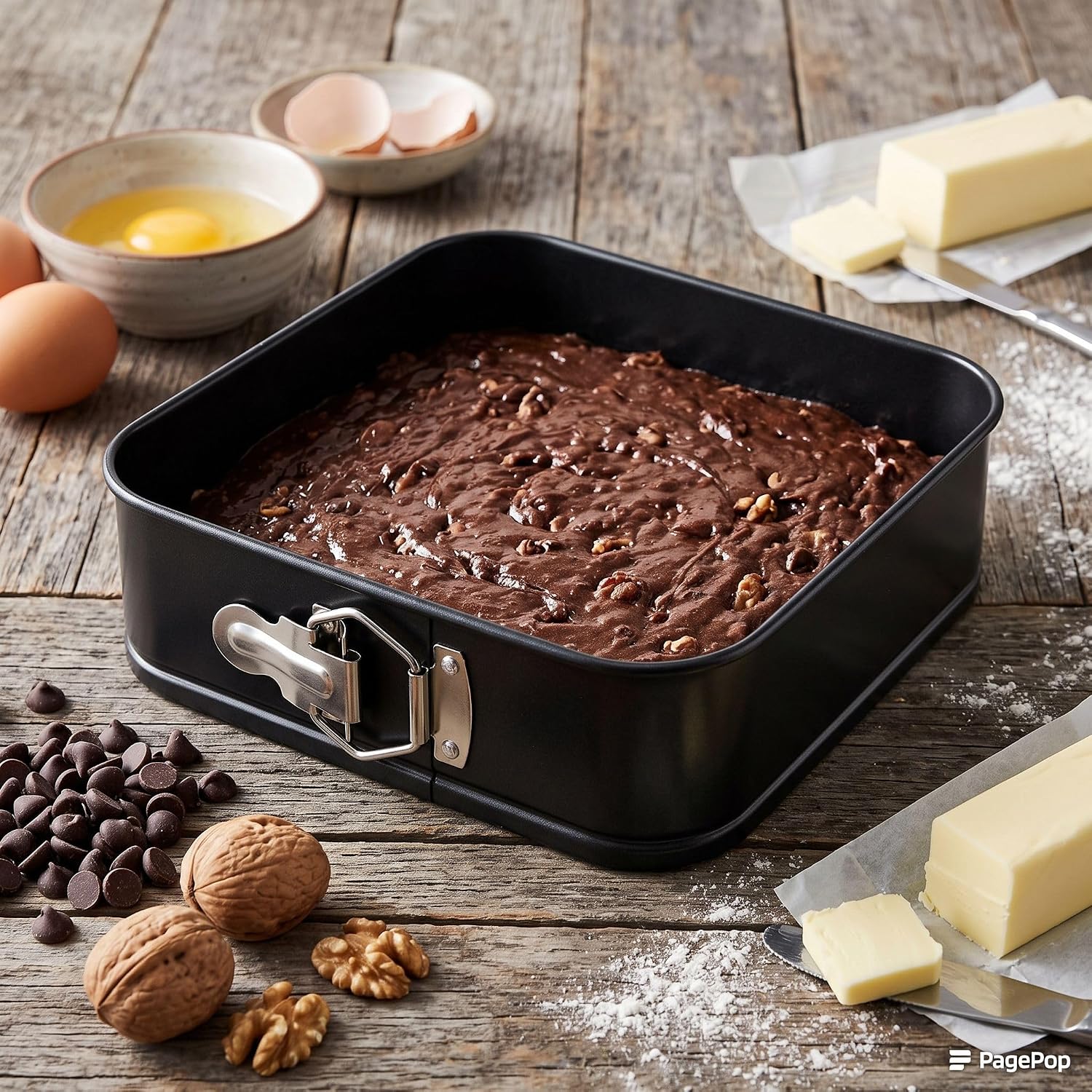 Springform Cake Pan Set of 3 Nonstick Cheesecake Pans with Removable Bottom Carbon Steel Bakeware 3 Square Baking Pans