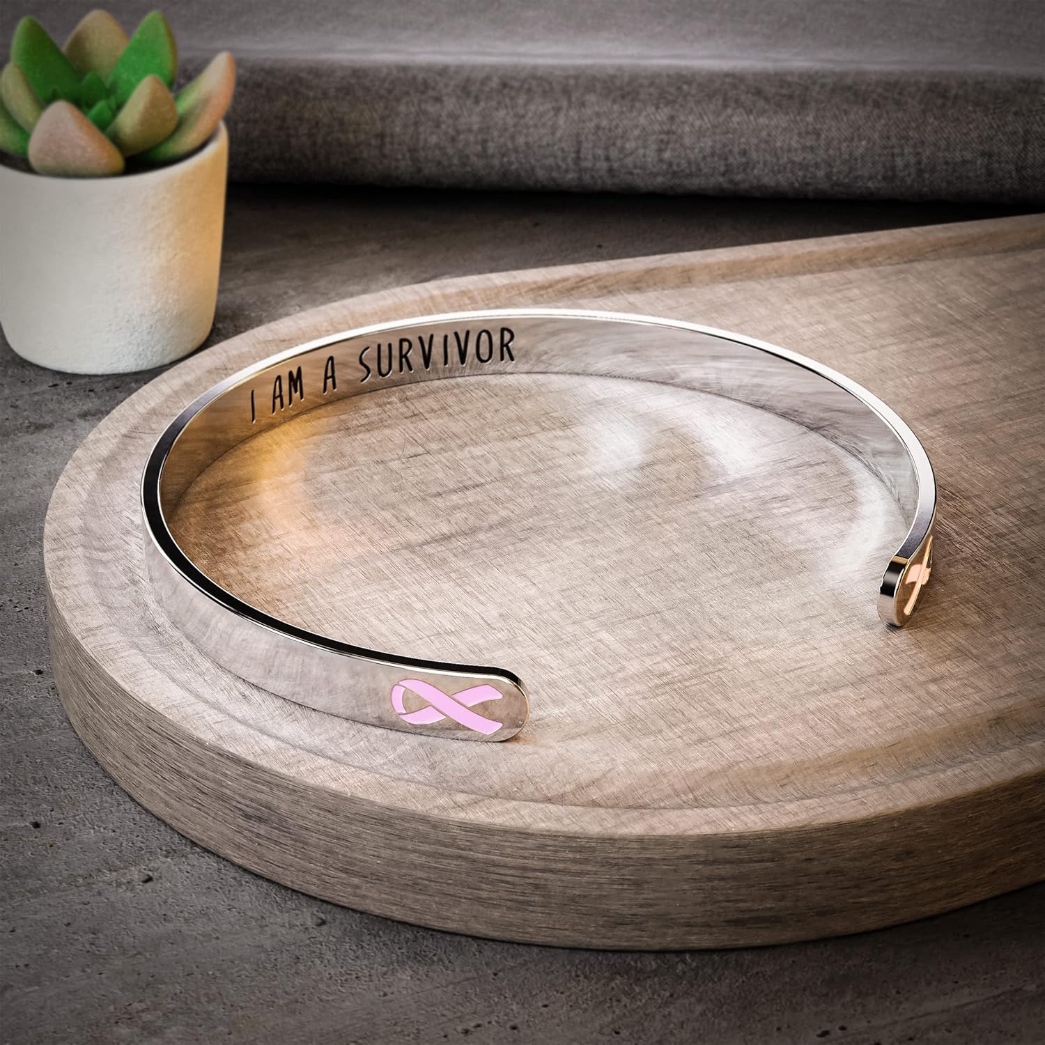 Happy Kisses Cancer Awareness Bracelet - Ribbon, “Funk Cancer” & I Am Survivor - Gift for Women and Men - Image 3