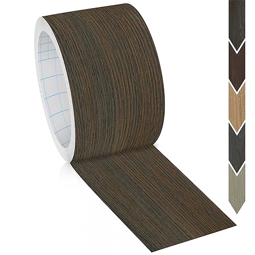 Miniatura 426 de GSCIT Club Bandas de borde de roble, rollo de 1 pulgada x 10 pies de bandas de borde de chapa - Cinta de madera real flexible previamente pegada