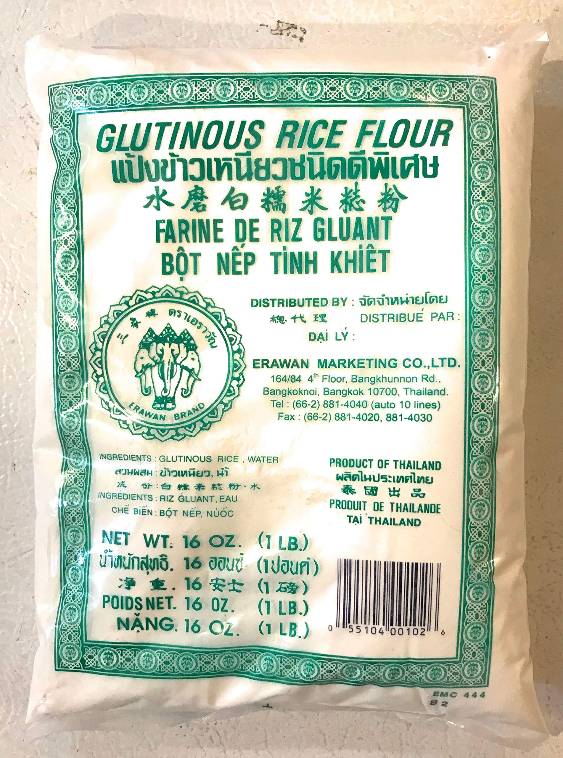 Erawan Glutinous Rice Flour 1 LB 水磨白糯米𥺃粉 (12 packs)