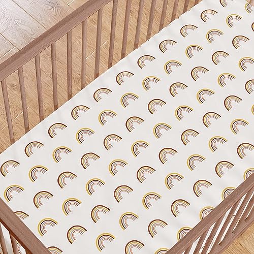 Miniatura 3 de Levtex Baby - Sábana bajera ajustable para cuna Zuma - Se adapta a colchones estándar de cuna y niños pequeños - Arcoiris - marrón, ocre, gris y