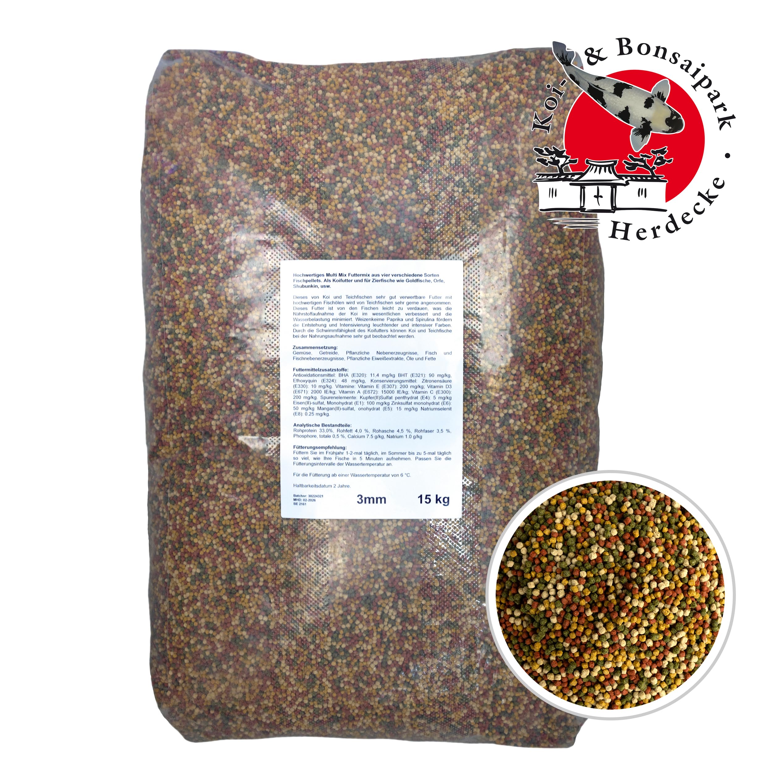 Mangime Per Koi E Pesci Ornamentali | Pellet Galleggianti 3 Mm | Confezione Da 15 Kg | Con Spirulina E Vitamine - Foto 4