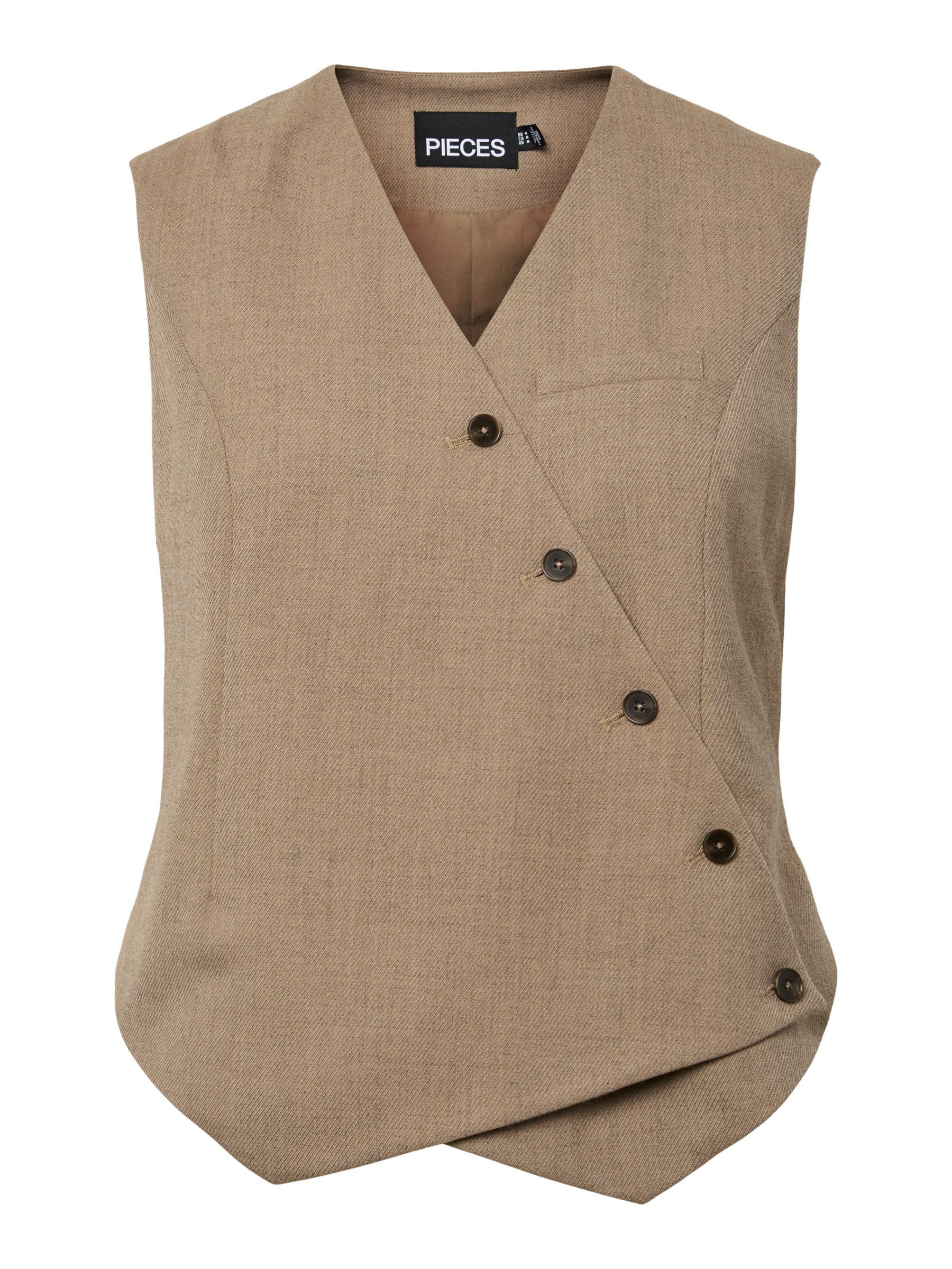 Pcbubbles Asymmetric Vest Chaqueta asimétrica Mujer Pack de 1