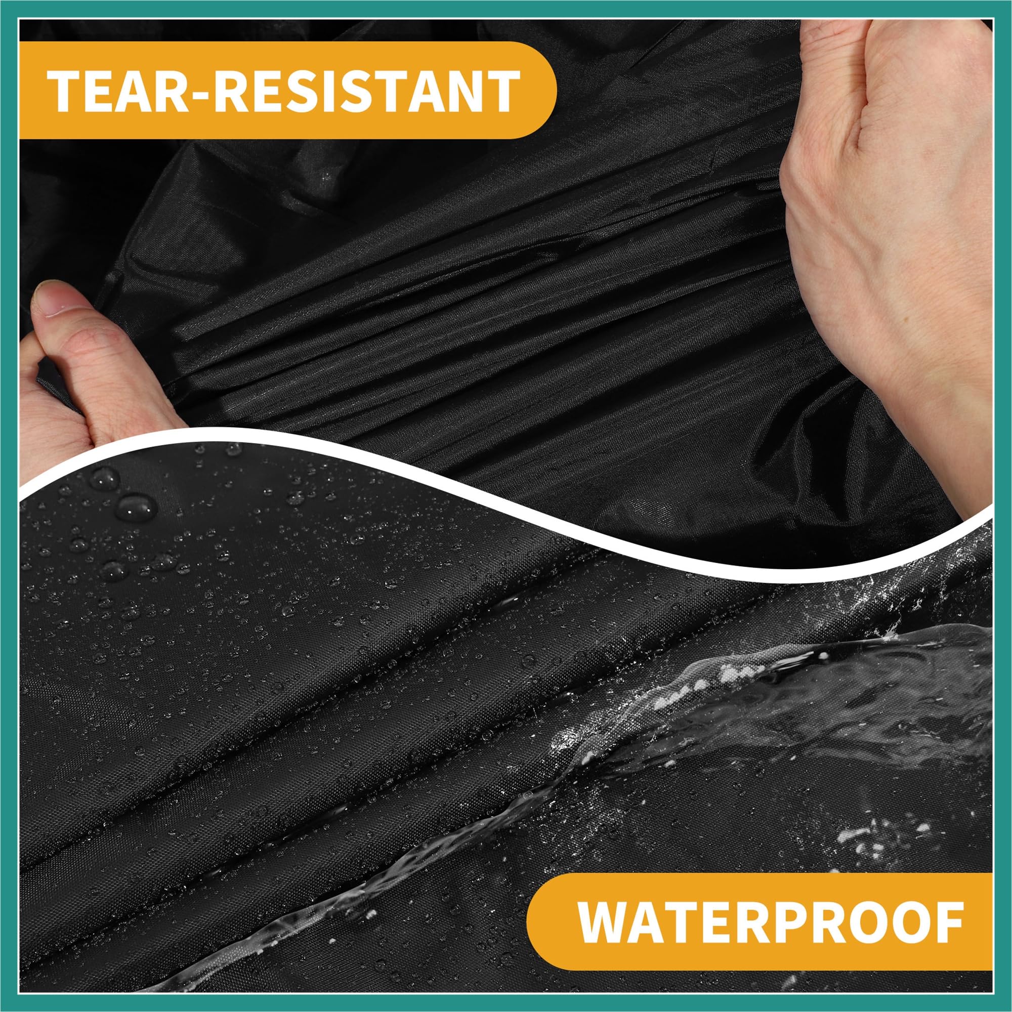 Autoabdeckung Wasserdicht Alle Wetter Automobil Außen Anti-UV Sonne Regen Schutz Vollständige Außenabdeckung für Chevrolet Tahoe Schwarz mit Reflektierenden Fahrzeugzubehör