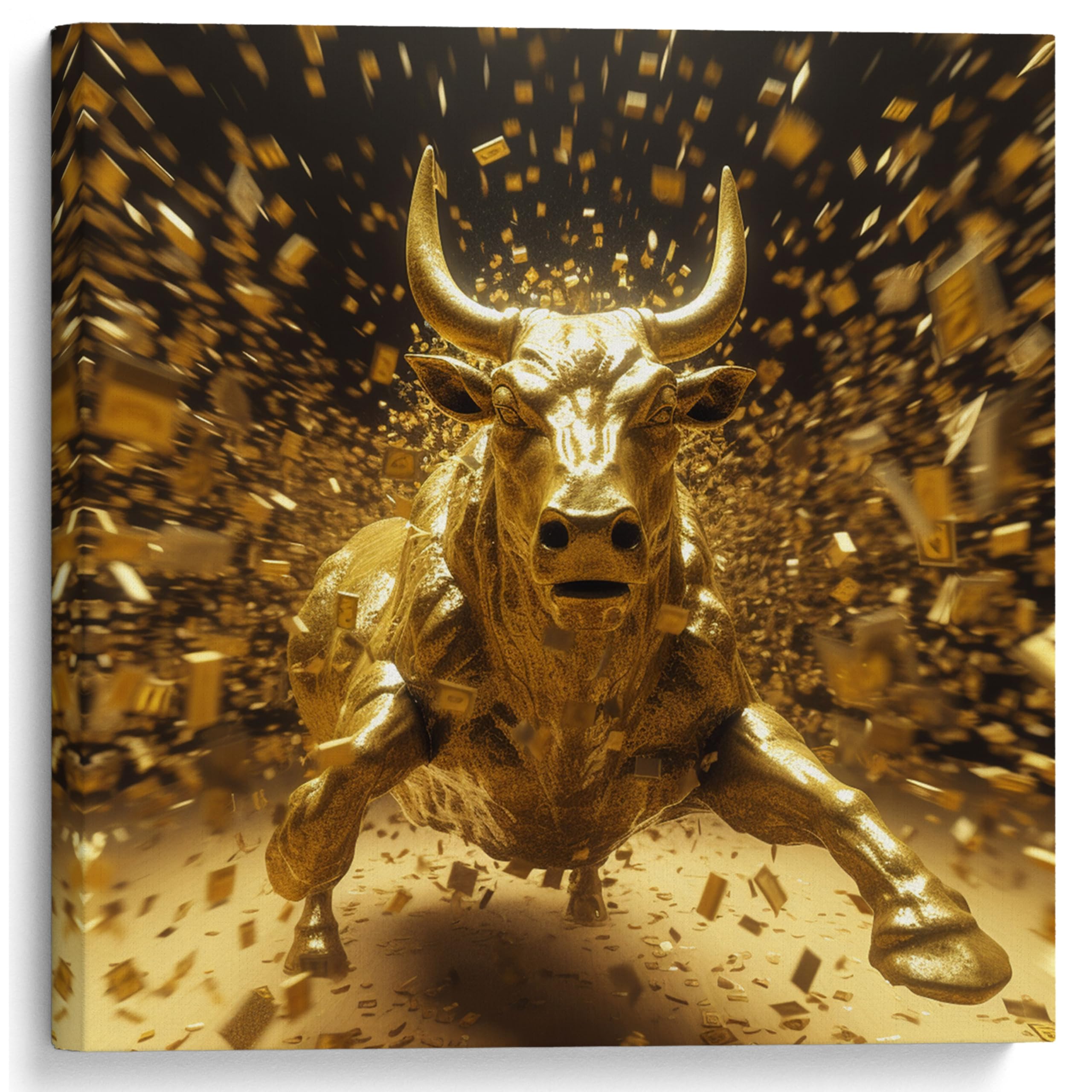 Genie yes Beautiful Wall Street Bull Painting On Stretched Canvas Frame Wall Street Bull Artwork