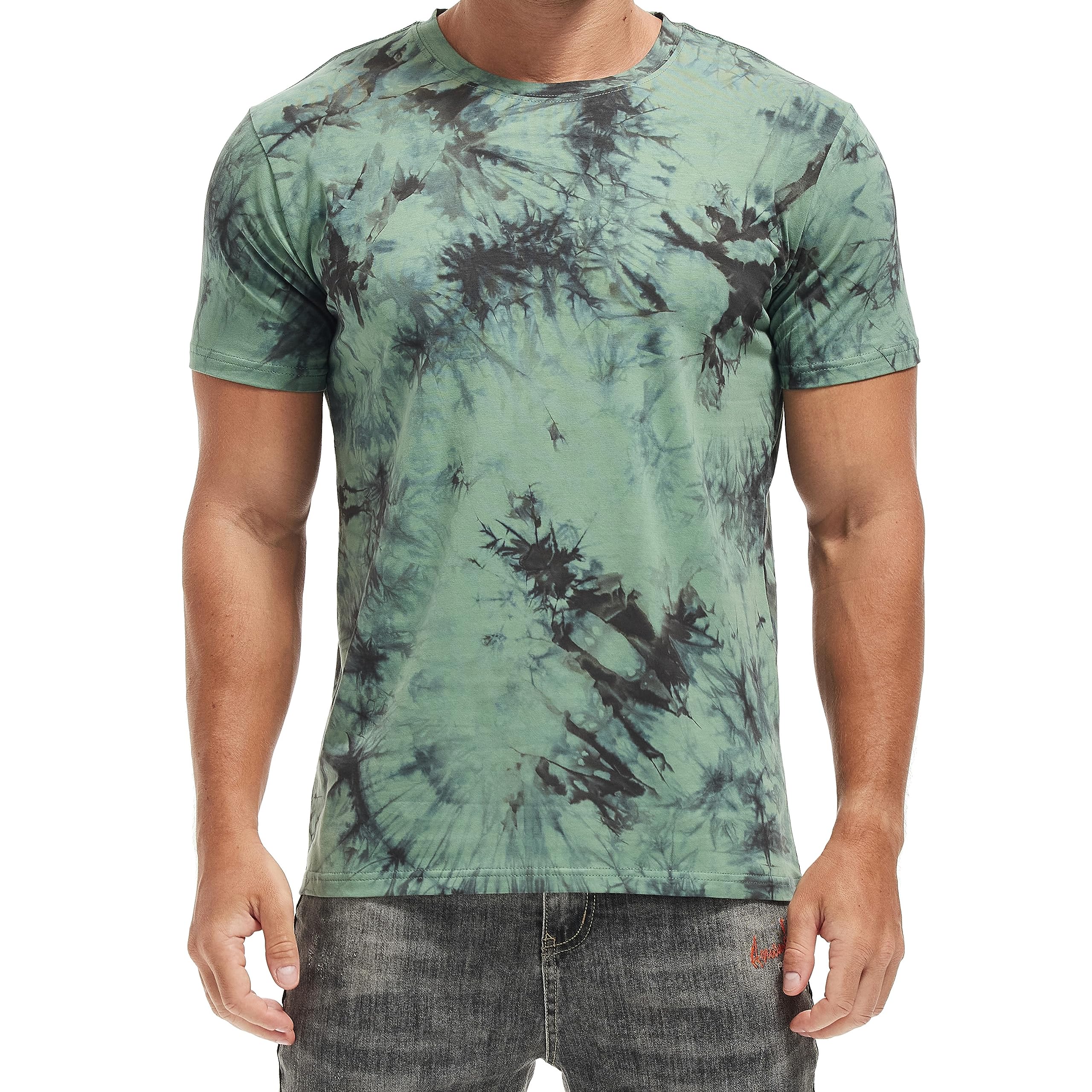 RONOMO Herren T-Shirt 95% Baumwolle 5% Spandex, Mikroelastik, Hautfreundlich