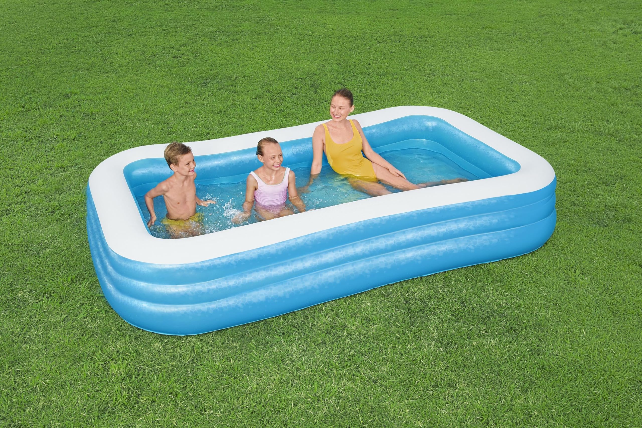 Bestway - Piscine Gonflable familiale Bleue rectangulaire 305 x 183 x 56 cm 54009-17 Bleu
