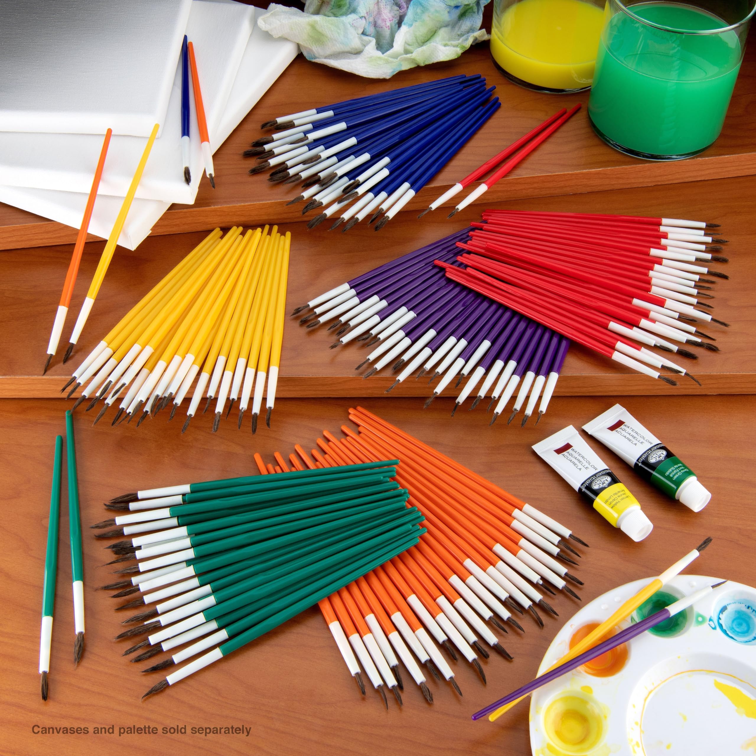 Soft Natural Hair Paint Brushes 144/Pkg-