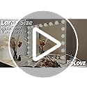 32"x24" Hollywood Vanity Mirror with Lights, 18 Dimmable LED Bulbs, 3 Color Modes, 10X Magnification, USB Charging Port, Tabletop or Wall-Mounted