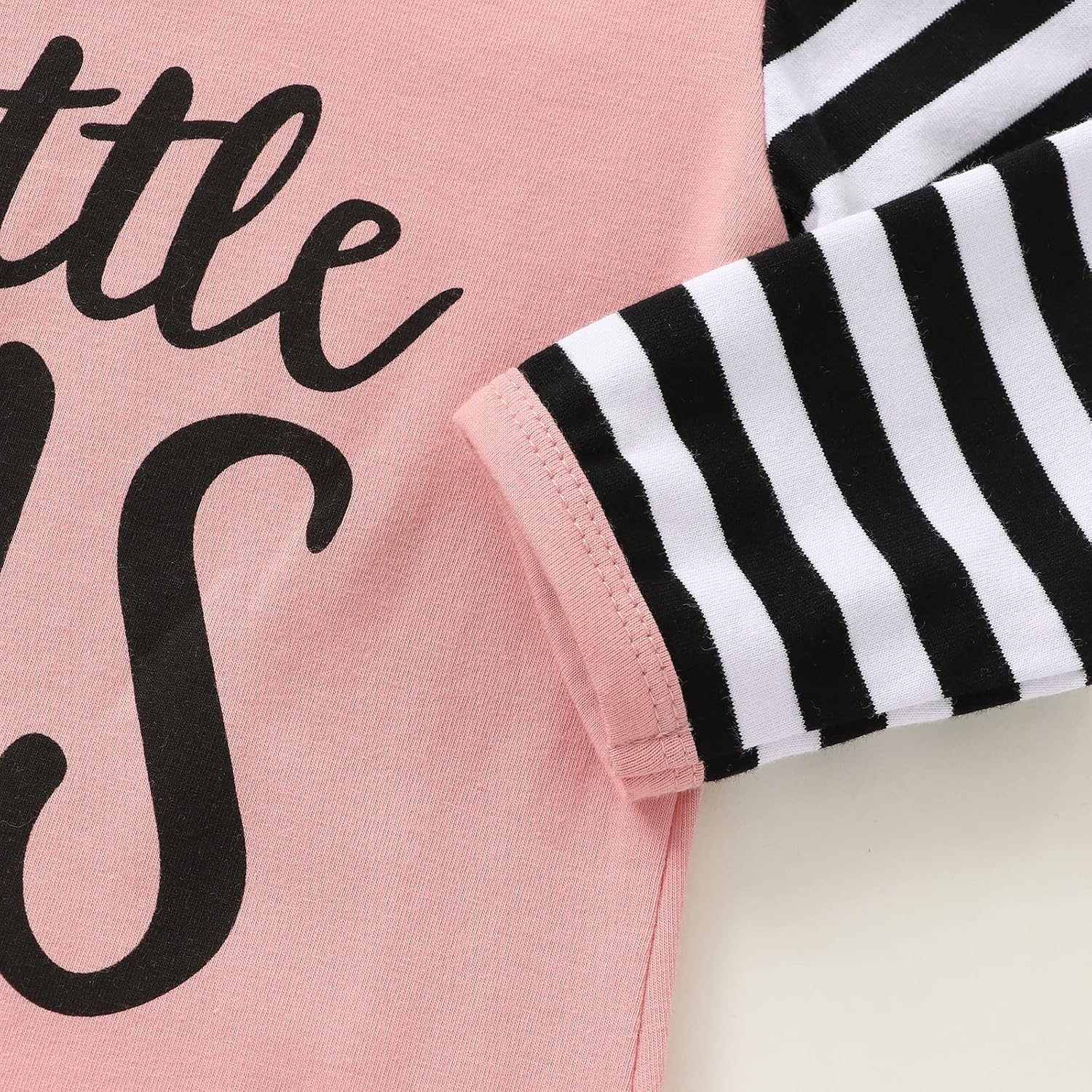 Newborn Baby Girl Little Sister Sleeper Gown Stripe Long Sleeve Nightgown Outfit Coming Home Outfit Set