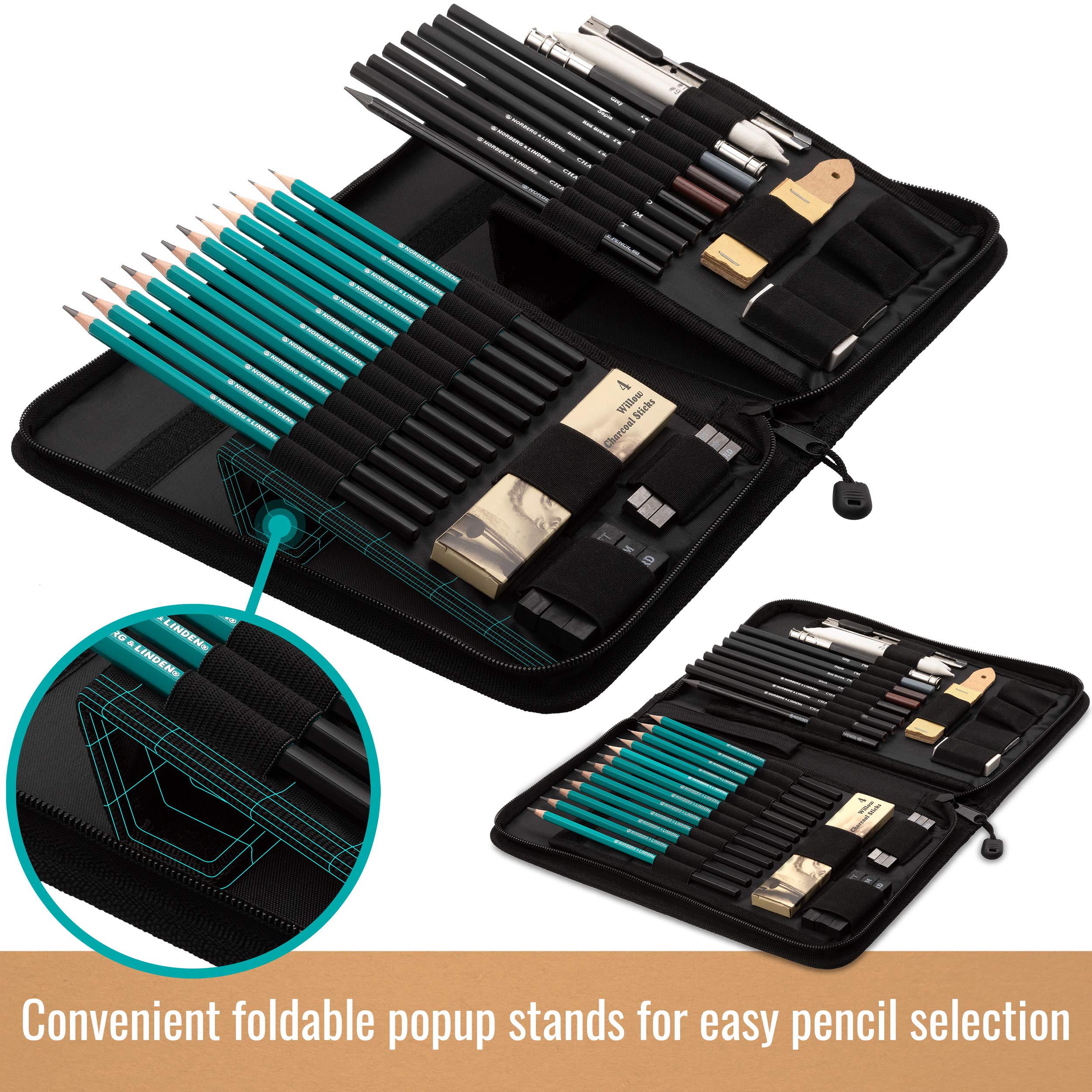 Set Disegno XL - Matite In Grafite E Carbone Per Sketch, Include Un