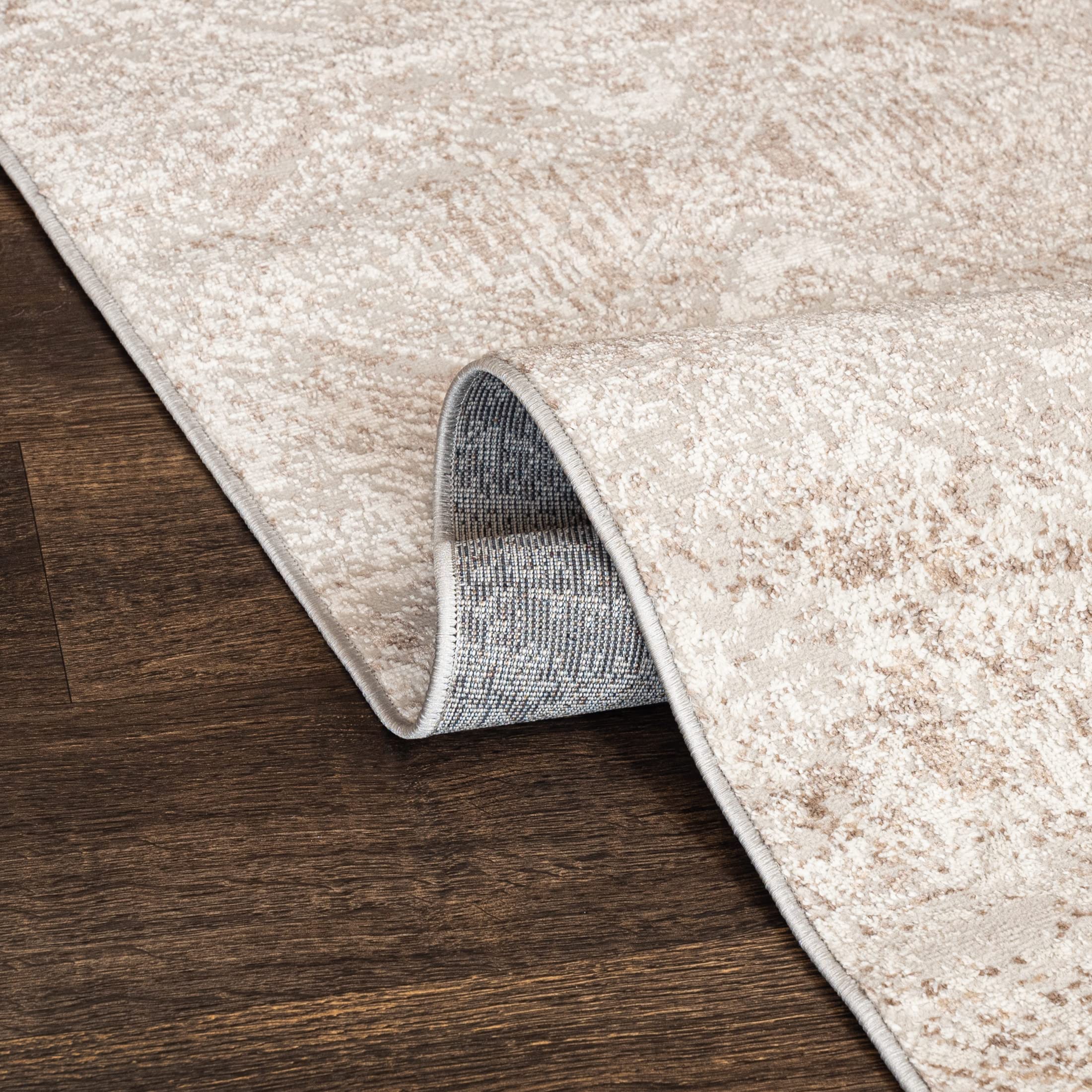 Mazovia Vloerkleed Modern - Tapijt Kortstondig Pooltje - Tapijten Moderne Patroon - Tapijt Woonkamer, Slaapkamer, Eetkamer - OEKO-TEX Carpet - Rug 140x200cm - Grijs Rood
