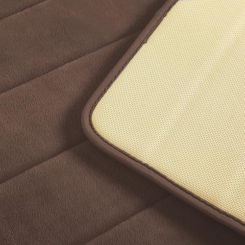 Miniatura 4 de Juego de cortina de ducha de baño de 15 piezas con alfombras de baño de espuma viscoelástica. 2 tapetes de baño antideslizantes de diseño moderno