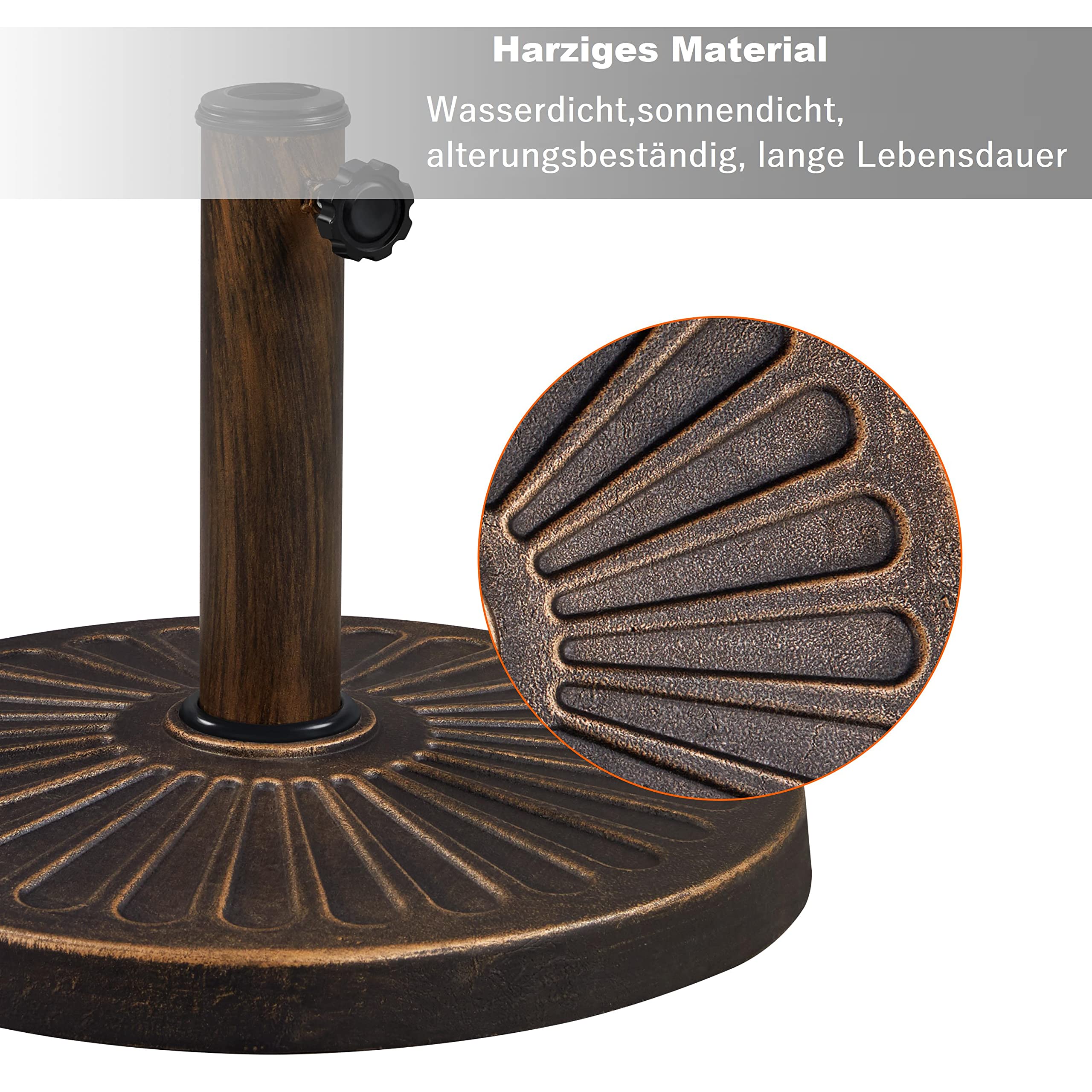 Yaheetech Gartenschirm Sonnenschirm mit Schirmständer Rund Marktschirm Neigbar Kurbelschirm Sonnenschirmständer Schirmgewicht für Outdoor und Balkon, 270 cm/Tan