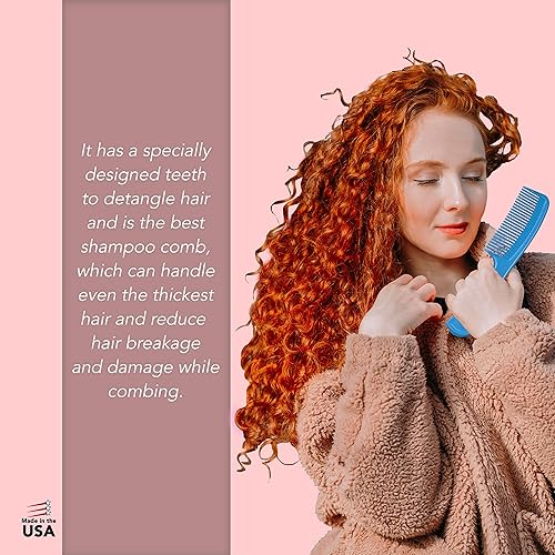 Miniatura 23 de Allegro Combs 1003 - Peine para el cabello con dientes anchos, peine de ducha para cabello rizado, desenredante húmedo o seco, peines para mujer