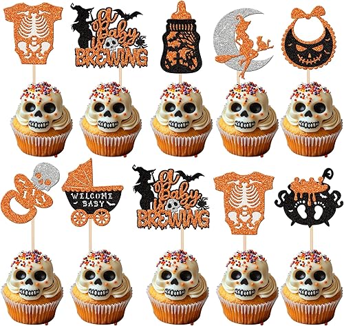 Miniatura 26 de 24 piezas de adornos para cupcakes de Halloween, cuchillo de sangre de terror con purpurina para cupcakes Have a Killer Birthday Cake Decor for