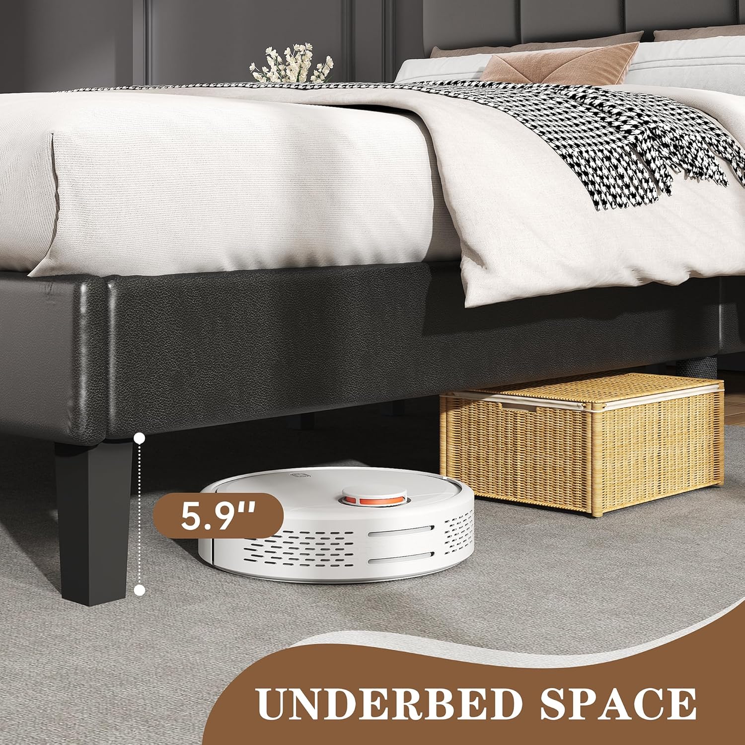 Diagram showing the 12 support legs of the Shintenchi bed frame.