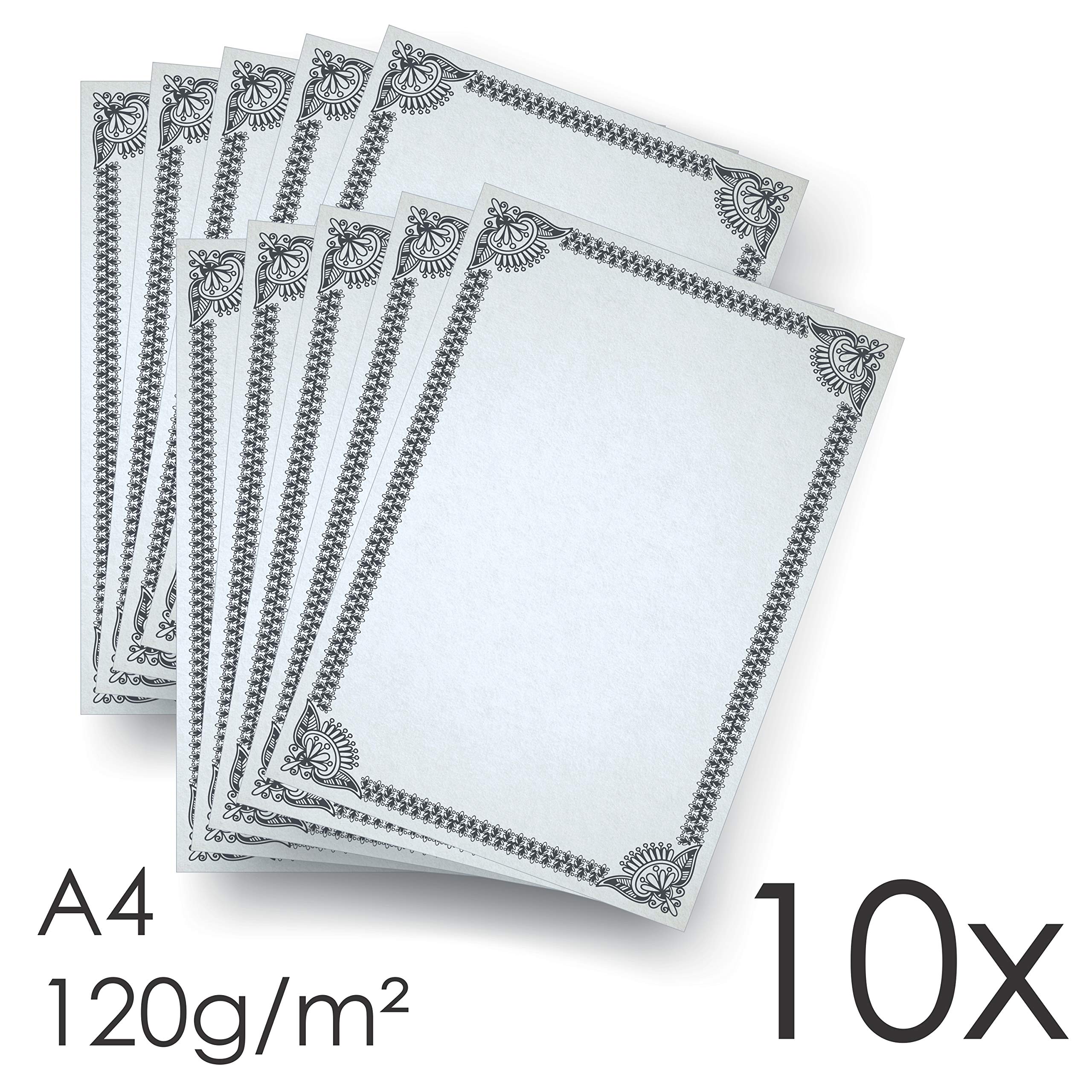 Feuilles cartonnées pour diplôme Format A4 Grammage 120g Recto/Verso Lot de 10