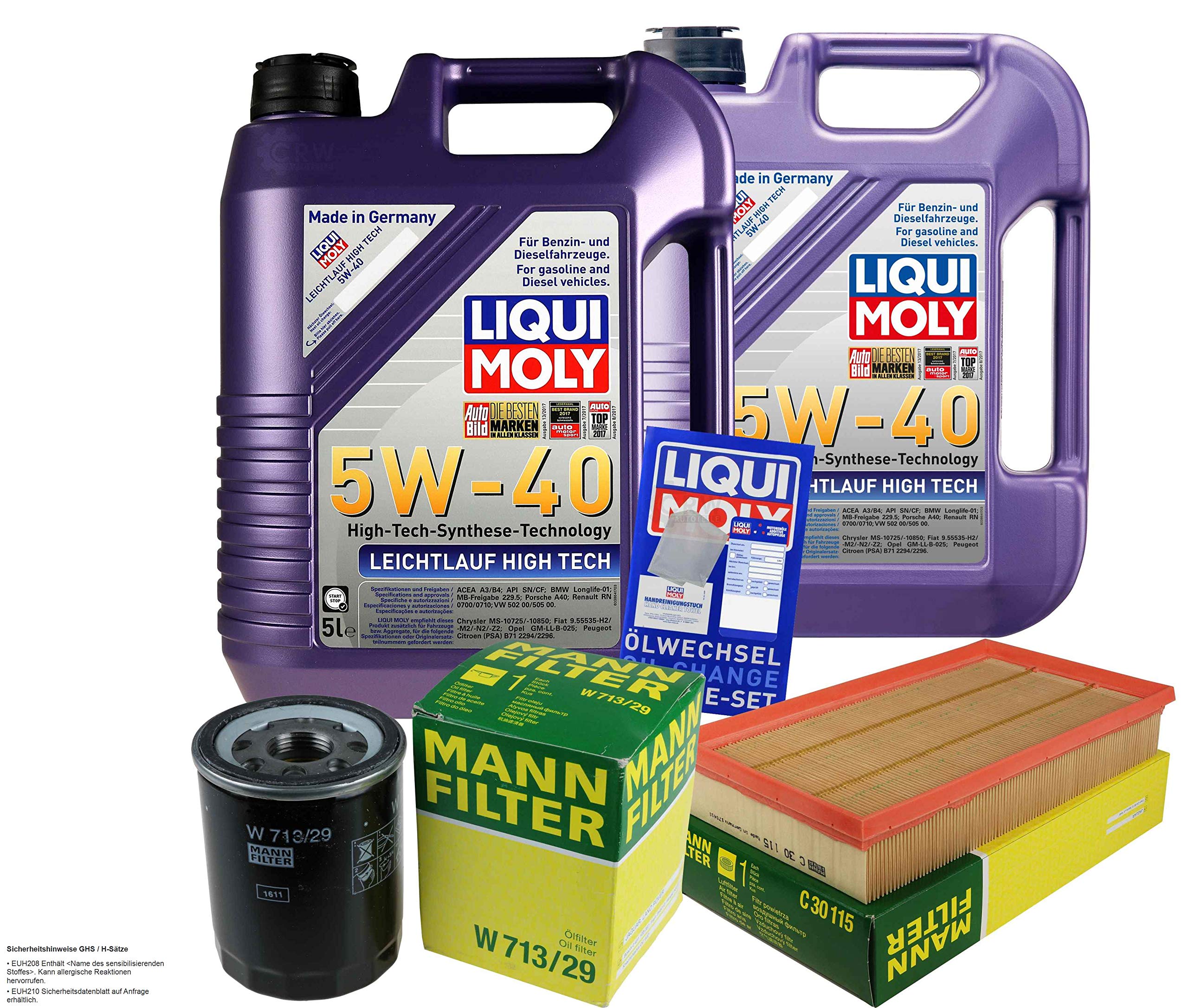 Kit d'inspection 10 l LM LL High Tech 5W-40 + filtre à air MANN