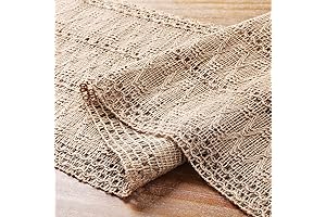 B-COOL Farmhouse Burlap Table Runner: 13x72 Inches Boho Table Runner Macrame Woven...