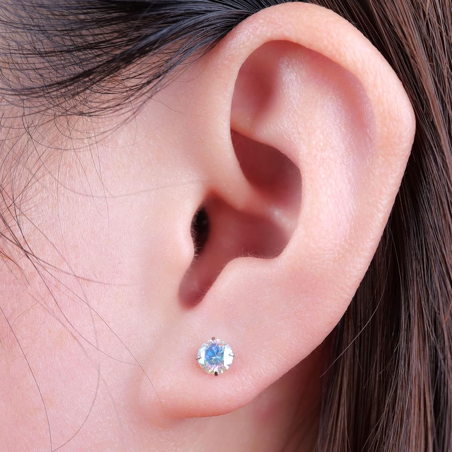 Limerencia Hypoallergenic G23 Titanium Earrings, F136 Implant Grade Pure Titanium, Suitable for Sensitive Ears with Birthstone Crystals CZ Simulated Diamonds - Image 4