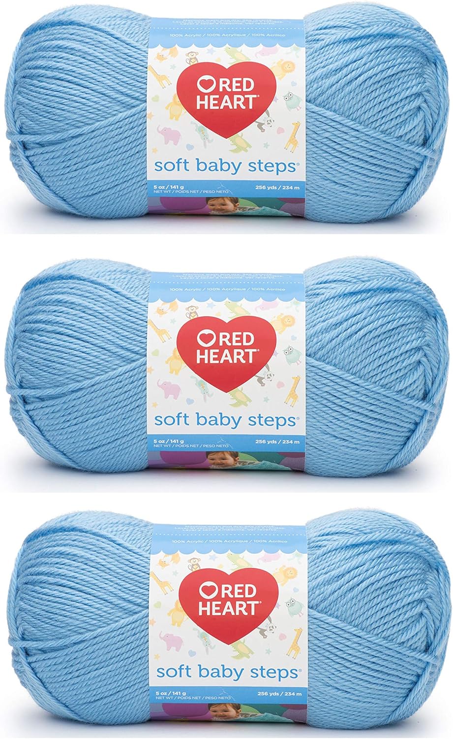 Red Heart Soft Baby Steps Yarn (3-Pack) Baby Blue E746-9800