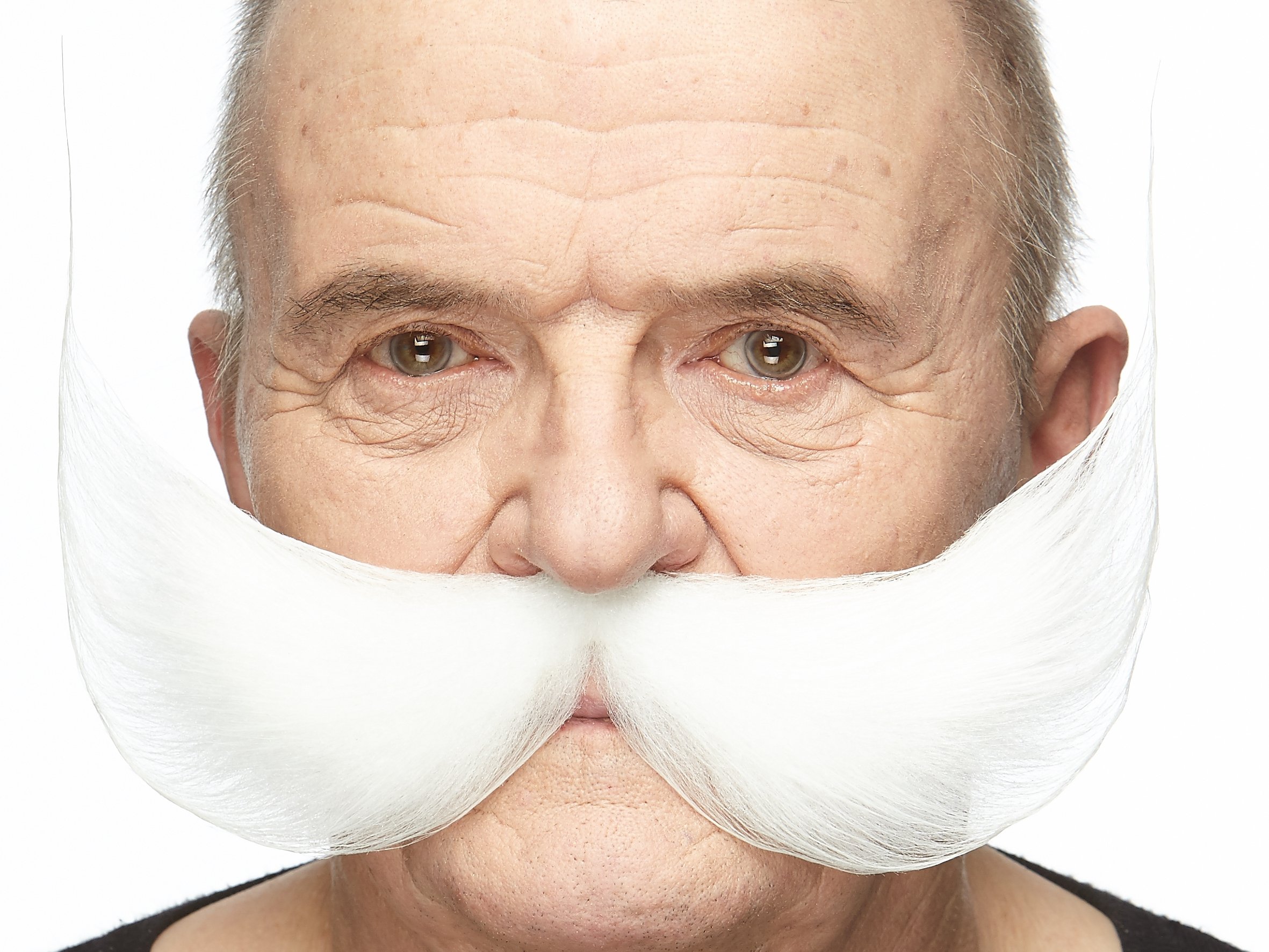 Moustache Et Barbiche Auto-adhésives Blanches - Déguisement Colonel Sanders, Réutilisable, Taille Adulte
