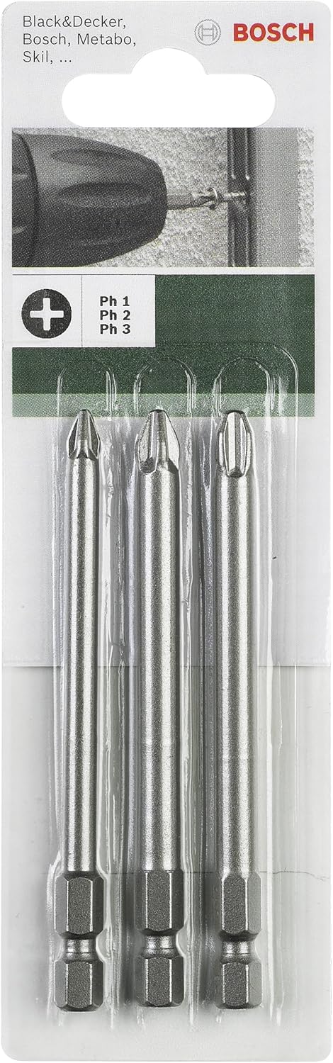 Bosch 2609255966 89mm Screwdriver Bit Set with Standard Quality (3 Pieces)