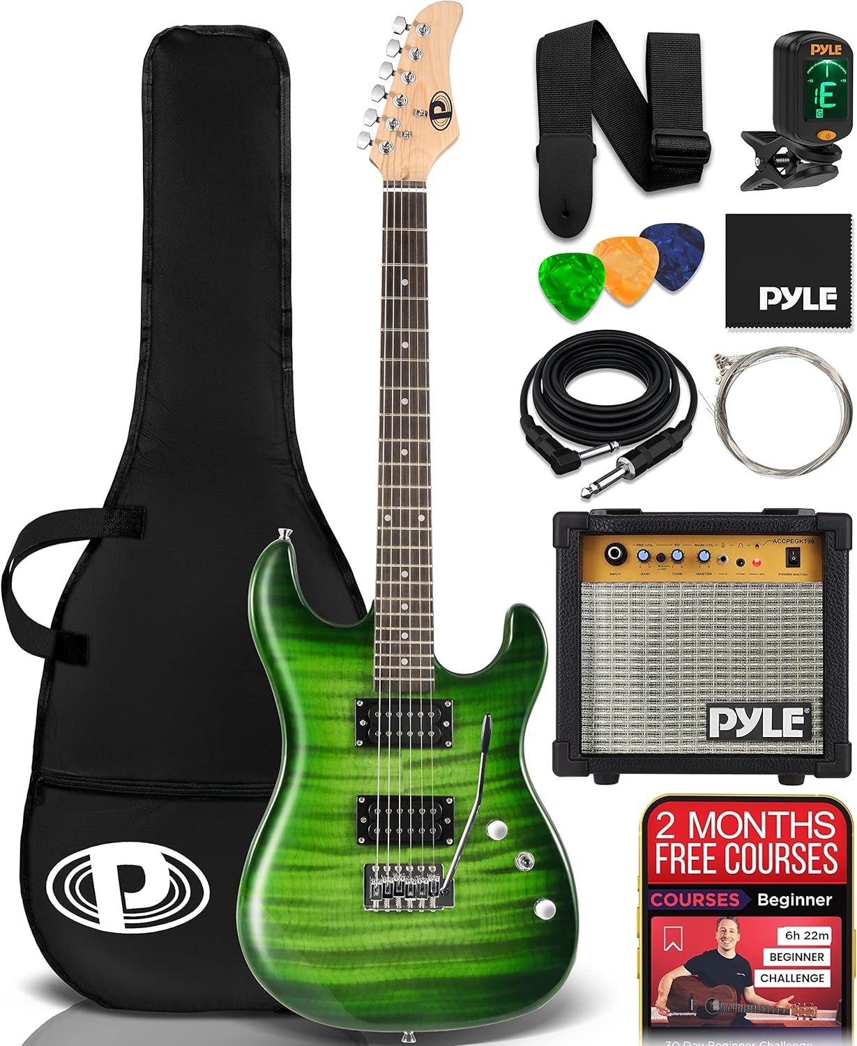 Amazon.com: Pyle Electric Guitar Kit with Amp, Full Size Instrument ...