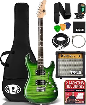 Amazon.com: Pyle Electric Guitar Kit with Amp, Full Size Instrument ...